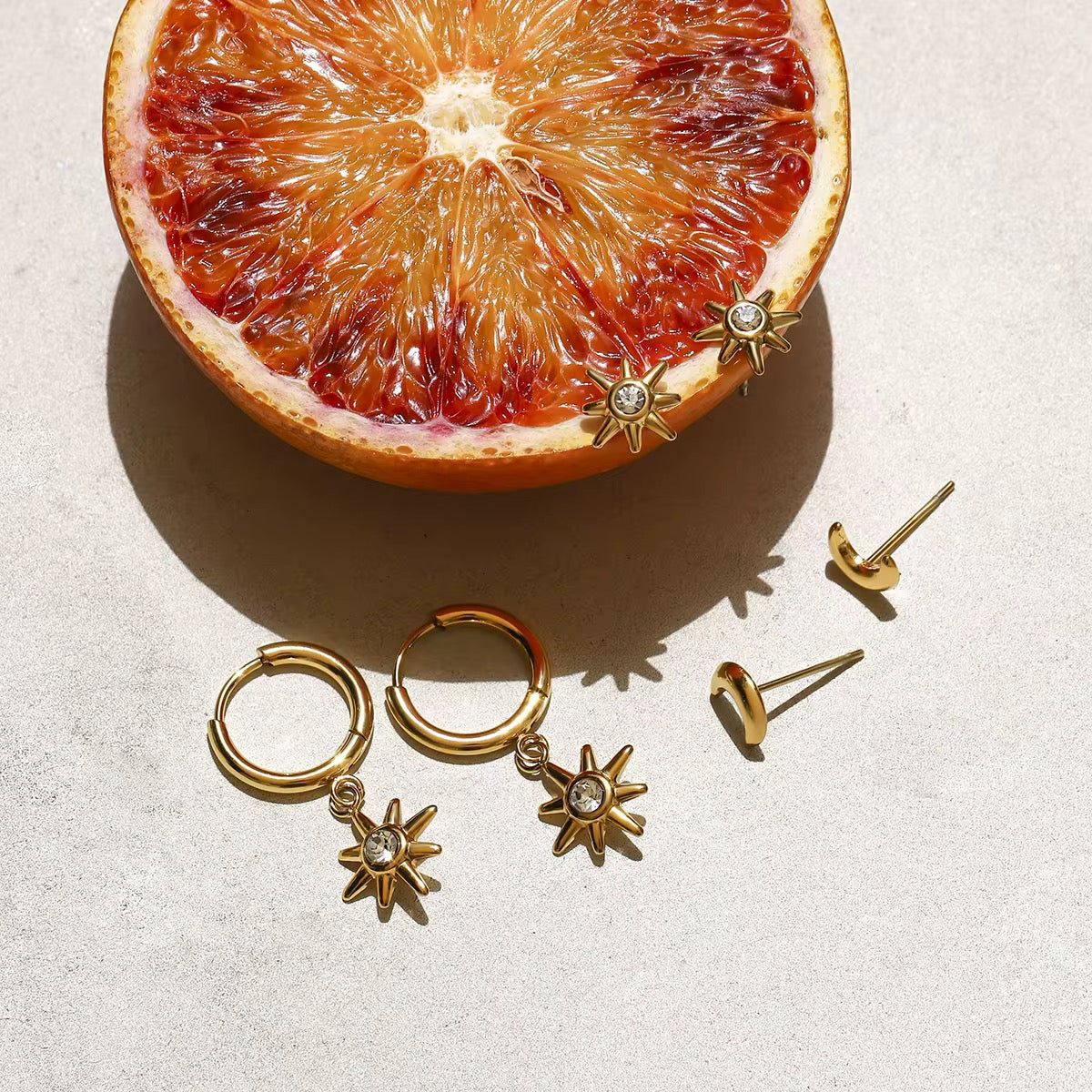 Star Charm Hoops Set