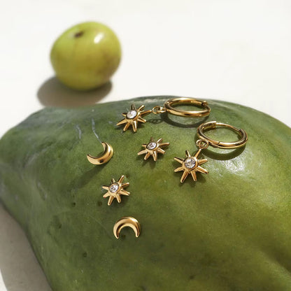 Star Charm Hoops Set