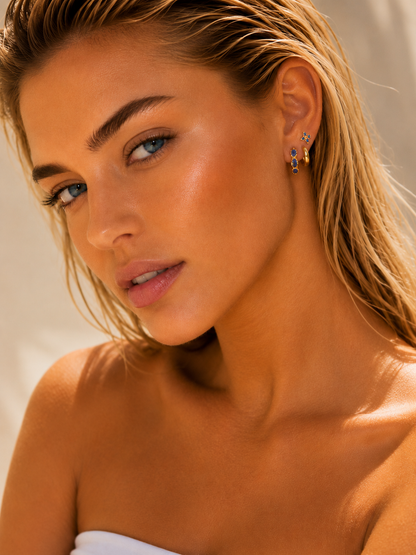 Sapphire Hoops Set