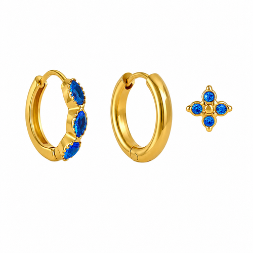 Sapphire Hoops Set