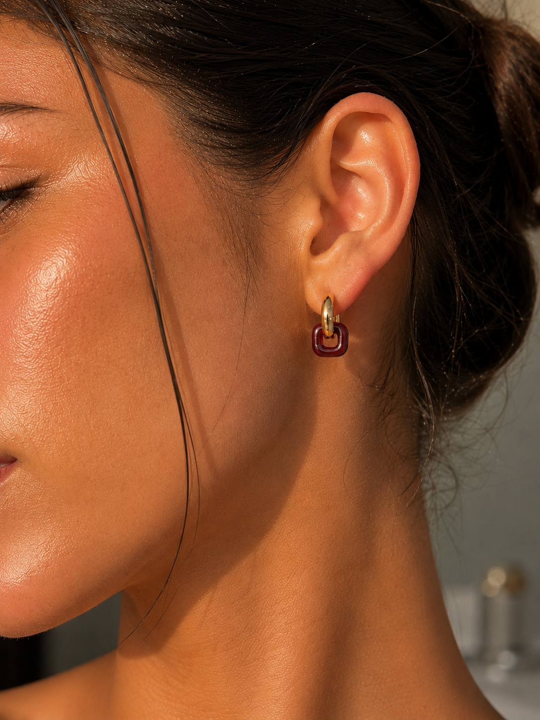 Crimson Loop Hoops
