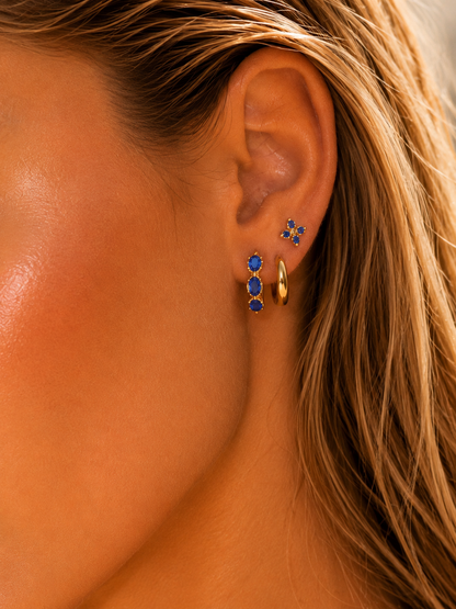 Sapphire Hoops Set