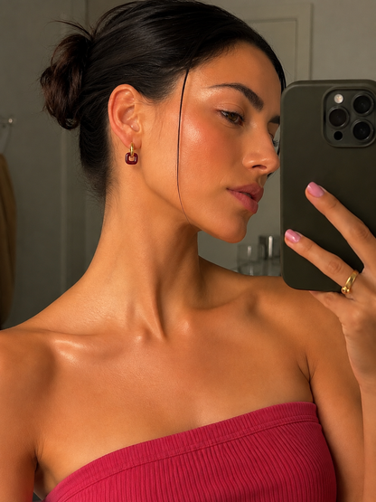 Crimson Loop Hoops