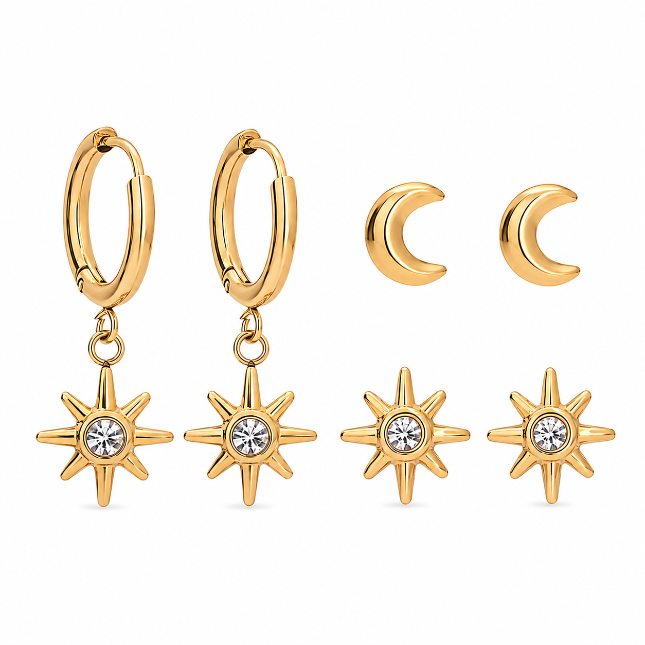 Star Charm Hoops Set