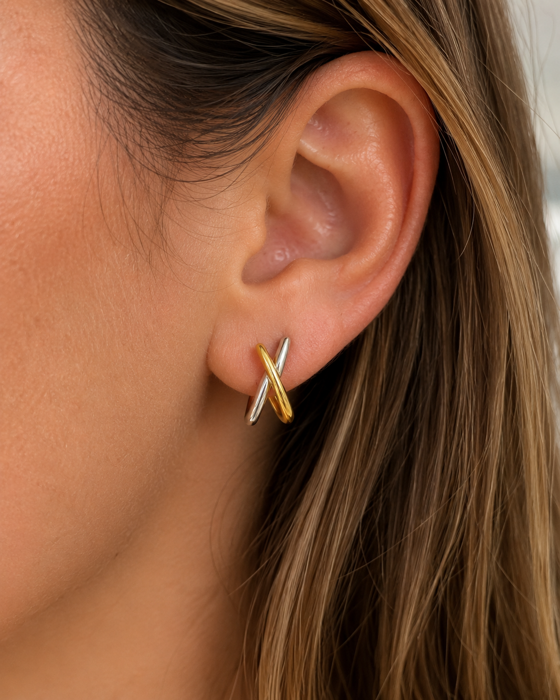 Aurielle Two Tone Earrings