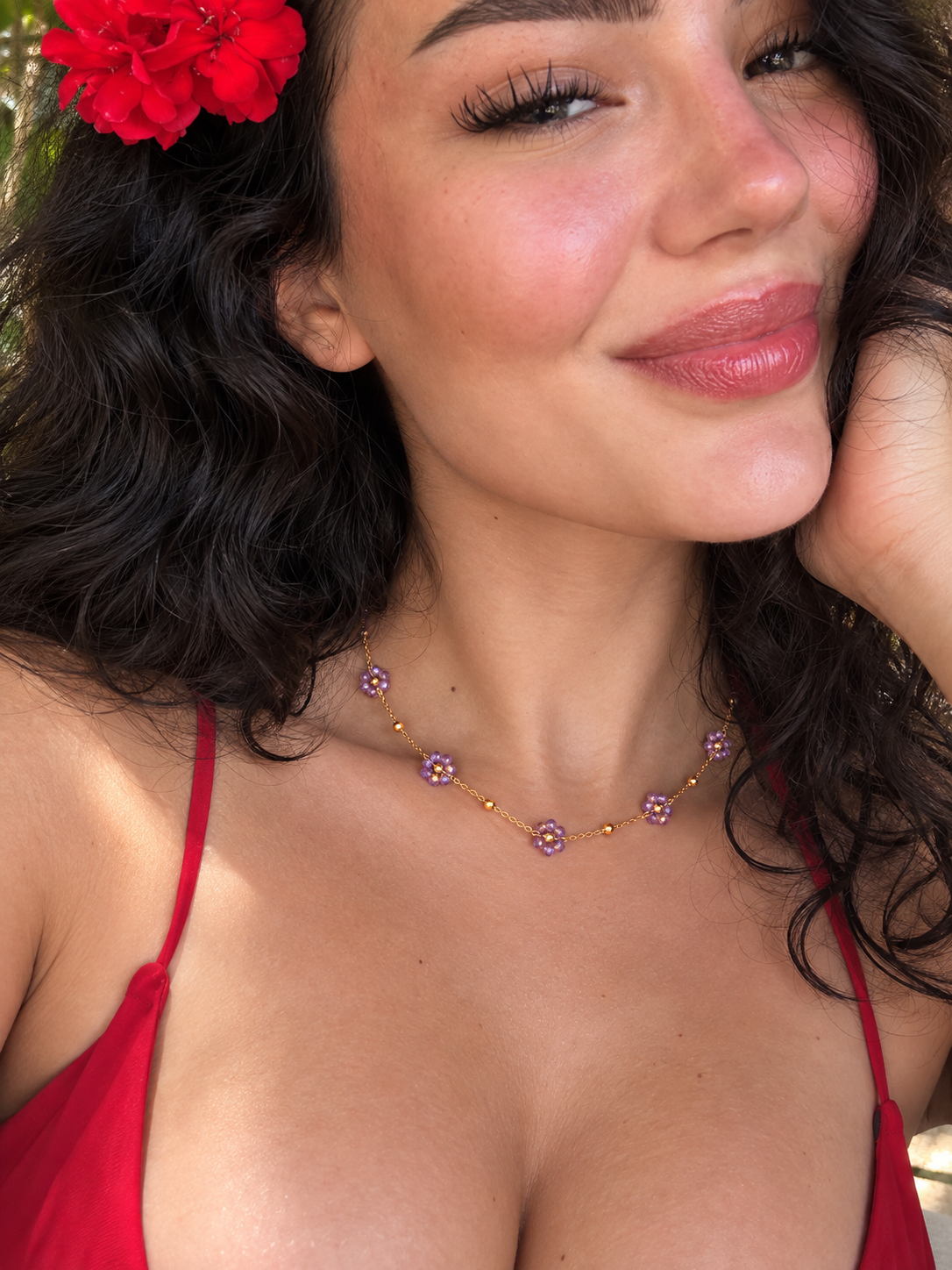 Violet Blossom Necklace - JUST LANDED