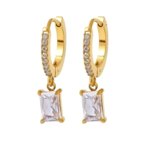 White Stone Earrings